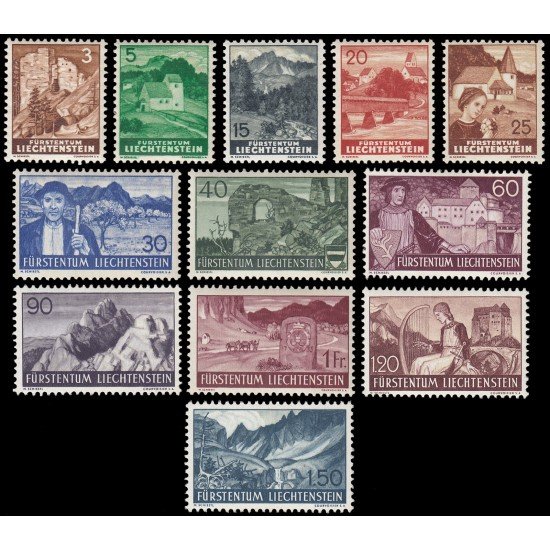 Liechtenstein 141/52 1937-38 Paisajes y castillos MH Liechtenstein 141/52 1937-38 Paisajes y castillos MH