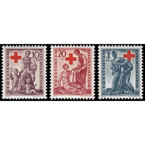 Liechtenstein 219/21 1945 Por la Cruz Roja MNH Liechtenstein 219/21 1945 Por la Cruz Roja MNH