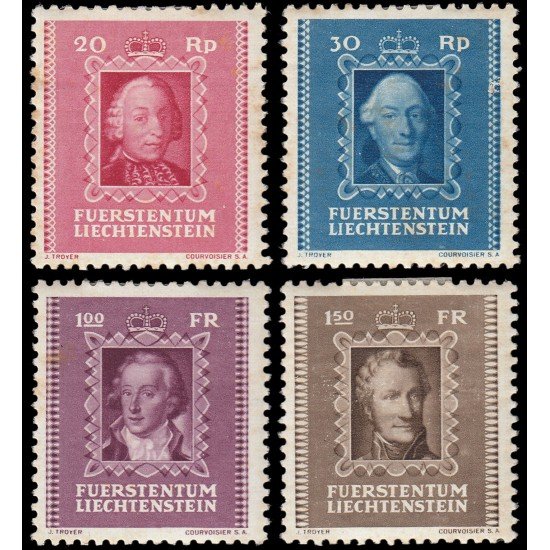 Liechtenstein 182/85 1942 Retratos de príncipes MH
