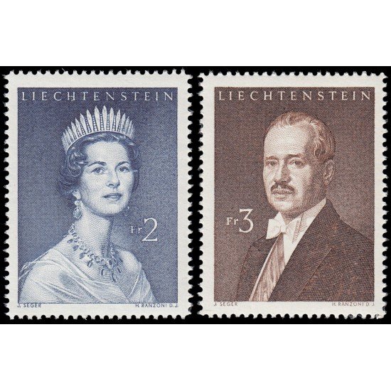 Liechtenstein 349B/C 1960 Francisco José II y la princesa Georgina Sin goma