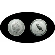 Australia 2 OZ onza 2008 Año de la rata Year of the rat 2$ Cápsula original Plata Ag