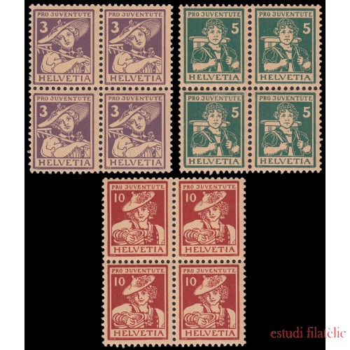 Suiza Switzerland 151/53 1916 Pro Juventud Bl.4 MNH