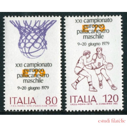 DEP1/S Italia Italy  Nº 1394/95  1979  XXIº Campeonato de Europa de baloncesto Lujo