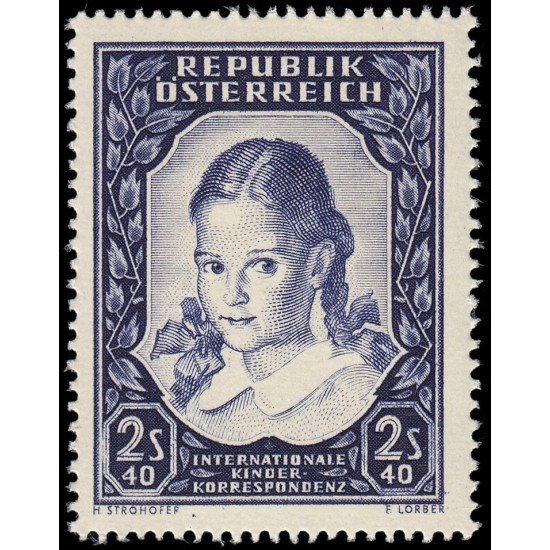 Österreich Austria 817 1952 Correspondencia internacional de niños MNH Österreich Austria 817 1952 Correspondencia internacional de niños MNH