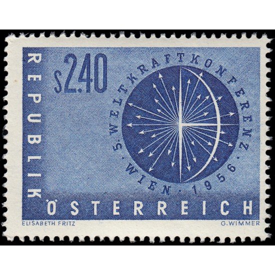 Österreich Austria 859 1956 5 Conferencia mundial de la energía en Viena MNH Österreich Austria 859 1956 5 Conferencia mundial de la energía en Viena MNH