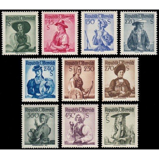 Österreich Austria 801/07A 1951-52 Trajes regionales MNH Österreich Austria 801/07A 1951-52 Trajes regionales MNH