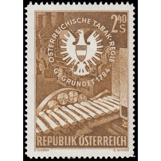 Österreich Austria 902 1959 175 aniv. de la industria del tabaco en Austria MNH Österreich Austria 902 1959 175 aniv. de la industria del tabaco en Austria MNH