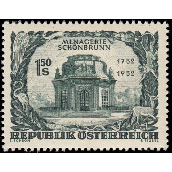 Österreich Austria 813 1952 Bicentenario del parque zoológico de Schonbrunn MNH