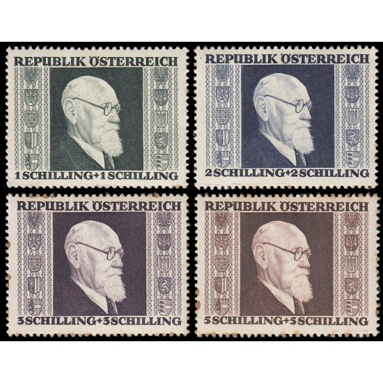 Österreich Austria 634/37 1946 Dr. Karl Renner presidente federal MNH Österreich Austria 634/37 1946 Dr. Karl Renner presidente federal MNH