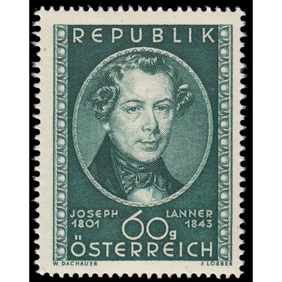 Österreich Austria 798 1951 150 aniv. del nacimiento del compositor Joseph Lanner MNH