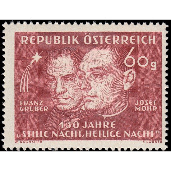 Österreich Austria 764 1948 130 aniv. de la canción de Navidad Österreich Austria 764 1948 130 aniv. de la canción de Navidad