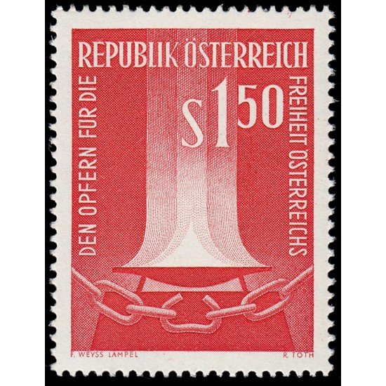 Österreich Austria 925 1961 Recuerdo a los heroes por la libertad MNH
