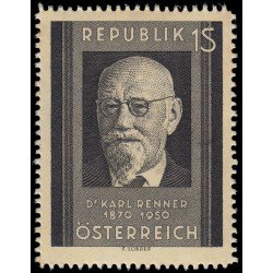 Österreich Austria 793 1951 Aniversario de la muerte del presidente Karl Renner MNH Österreich Austria 793 1951 Aniversario de la muerte del presidente Karl Renner MNH