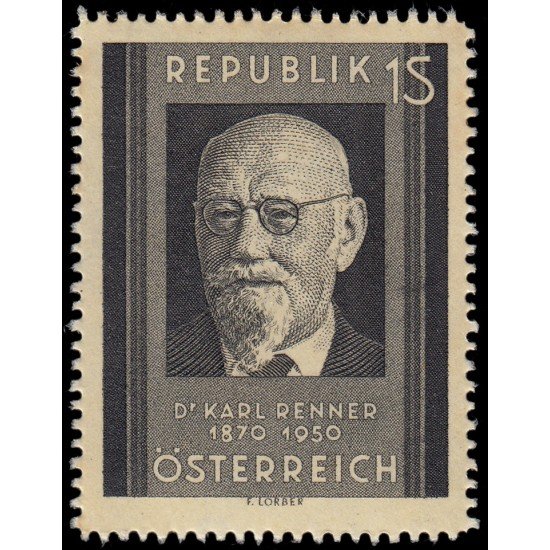Österreich Austria 793 1951 Aniversario de la muerte del presidente Karl Renner MNH Österreich Austria 793 1951 Aniversario de la muerte del presidente Karl Renner MNH