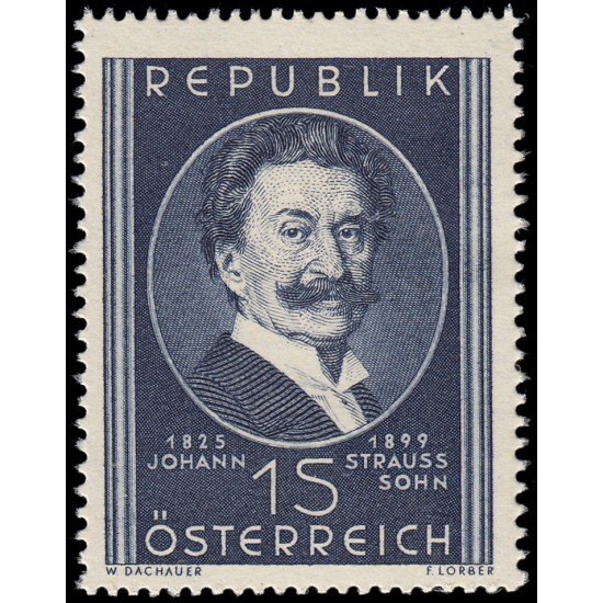 Österreich Austria 769 1949 50 aniv. de la muerte de Johann Strauss hijo MNH Österreich Austria 769 1949 50 aniv. de la muerte de Johann Strauss hijo MNH