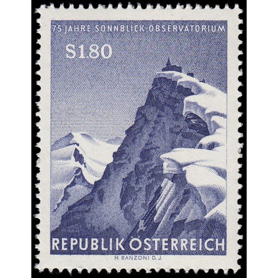 Österreich Austria 931 1961 75 aniv. del obsevatorio del monte Sonnblick MNH