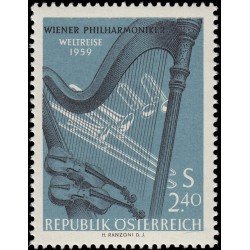 Österreich Austria 913 1959 Gira mundial de la Orquesta Filarmónica de Viena MNH Österreich Austria 913 1959 Gira mundial de la Orquesta Filarmónica de Viena MNH