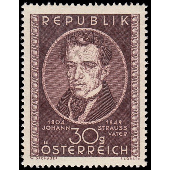 Österreich Austria 778 1949 Centenario de la muerte de Johann Strauss MNH Österreich Austria 778 1949 Centenario de la muerte de Johann Strauss MNH