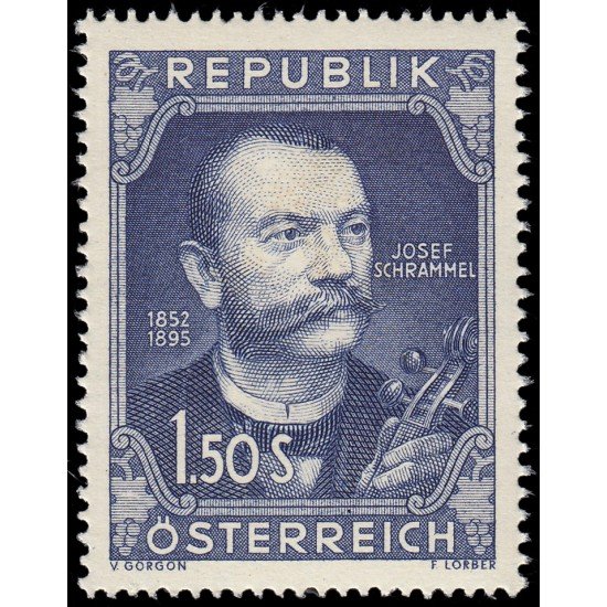 Österreich Austria 811 1952 Centenario del nacimiento del violinista Josef Schrammel MNH Österreich Austria 811 1952 Centenario del nacimiento del violinista Josef Schrammel MNH
