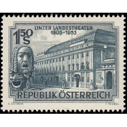 Österreich Austria 821 1953 150 aniv. del teatro municipal de Linz MNH Österreich Austria 821 1953 150 aniv. del teatro municipal de Linz MNH
