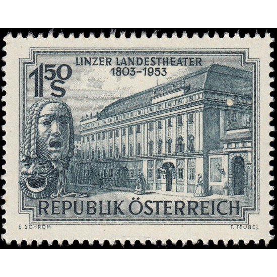 Österreich Austria 821 1953 150 aniv. del teatro municipal de Linz MNH