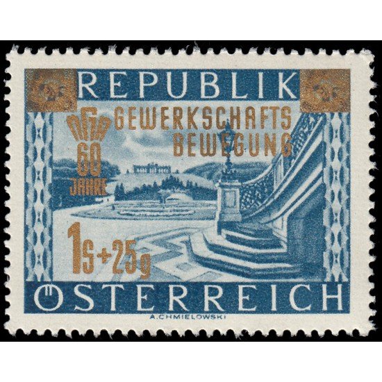 Österreich Austria 820 1953 60 aniv. del sindicalismo obrero Con sobrecarga MNH Österreich Austria 820 1953 60 aniv. del sindicalismo obrero Con sobrecarga MNH