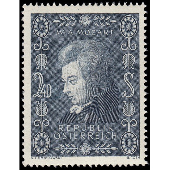 Österreich Austria 857 1956 Bicentenario del nacimiento de W. A. Mozart MNH Österreich Austria 857 1956 Bicentenario del nacimiento de W. A. Mozart MNH