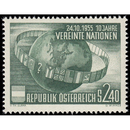 Österreich Austria 855 1955 10 aniv. de la Organización de las Naciones Unidas MNH Österreich Austria 855 1955 10 aniv. de la Organización de las Naciones Unidas MNH