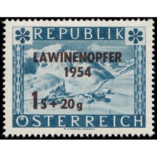 Österreich Austria 830 1954 Sobrecarga en beneficio de las víctimas de avalanchas MNH Österreich Austria 830 1954 Sobrecarga en beneficio de las víctimas de avalanchas MNH