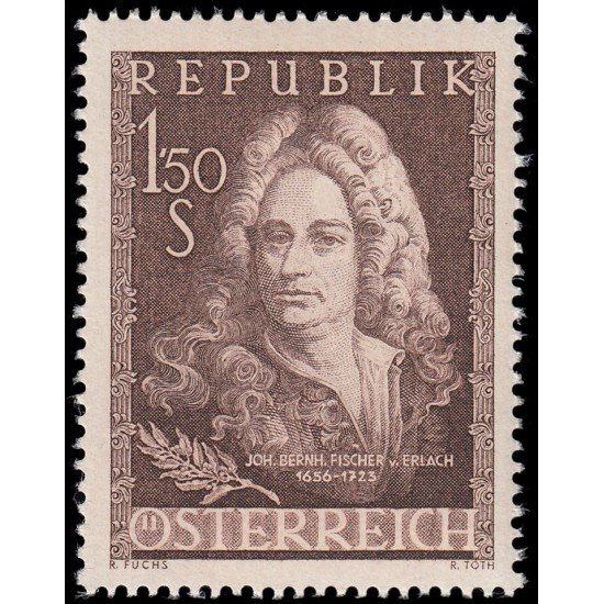 Österreich Austria 861 1961 300 aniv. del nacimiento del archiduque Johann Bernhard Fischer von Erlach MNH Österreich Austria 861 1961 300 aniv. del nacimiento del archiduque Johann Bernhard Fischer von Erlach MNH