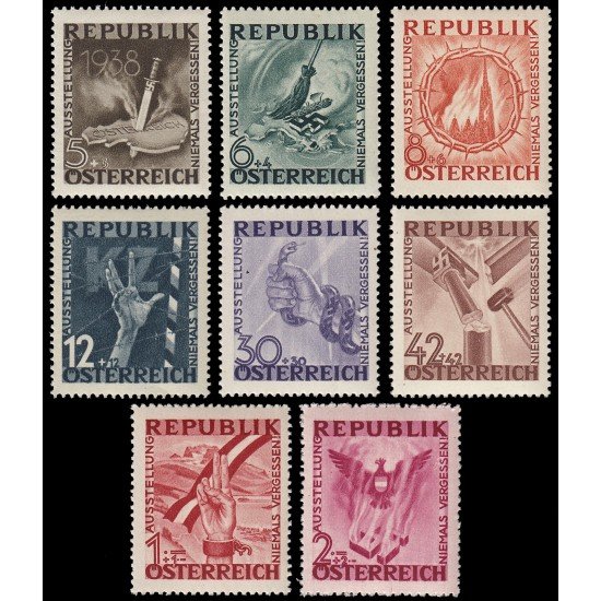 Österreich Austria 638/45 1946 Exposición antifascista Österreich Austria 638/45 1946 Exposición antifascista