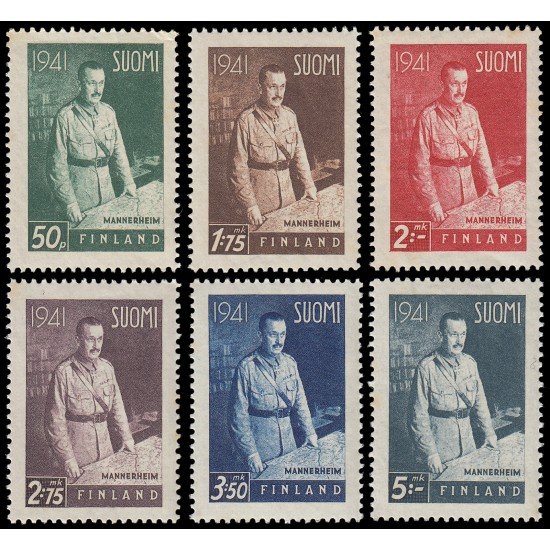 Finlandia Finland 234/39 1941 En honor de Carl Gustaf Emil Mannerheim como mariscal de campo MNH Finlandia Finland 234/39 1941 En honor de Carl Gustaf Emil Mannerheim como mariscal de campo MNH