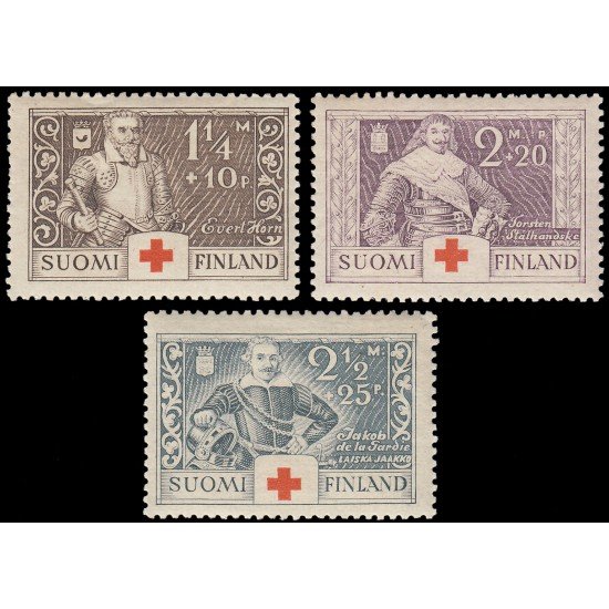 Finlandia Finland 176/78 1934 En beneficio de la Cruz Roja Generales MNH Finlandia Finland 176/78 1934 En beneficio de la Cruz Roja Generales MNH