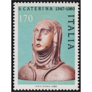 Italia Italy 1420 1980 6º Centenario de la muerte de Sta. Caterina de Siena busto MNH