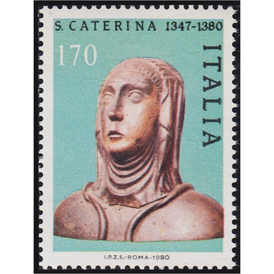 Italia Italy 1420 1980 6º Centenario de la muerte de Sta. Caterina de Siena busto MNH