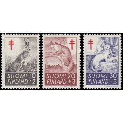 Finlandia Finland 527/29 1962 Sobretasa en beneficio de la lucha antituberculosis Mamíferos MNH Finlandia Finland 527/29 1962 Sobretasa en beneficio de la lucha antituberculosis Mamíferos MNH