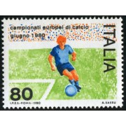 DEP1/S Italia Italy  Nº 1425  1980 Campeonato de Europa de fútbol-Italia-Lujo