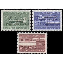 Finlandia Finland 519/21 1962 Centenario del ferrocarril del Estado MNH Finlandia Finland 519/21 1962 Centenario del ferrocarril del Estado MNH