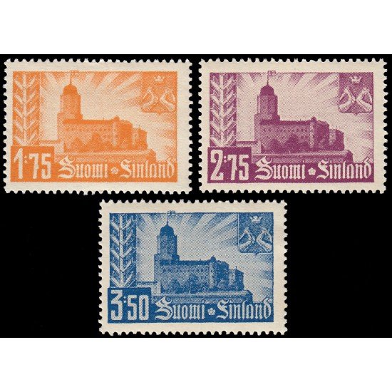 Finlandia Finland 231/33 1941 Castillos Recuperando Vyborg MNH Finlandia Finland 231/33 1941 Castillos Recuperando Vyborg MNH