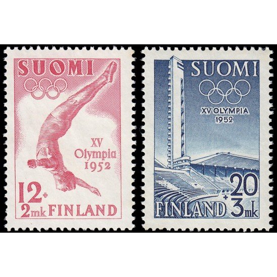 Finlandia Finland 382/83 1951 Sellos de propaganda para los juegos olímpicos de 1952 MNH Finlandia Finland 382/83 1951 Sellos de propaganda para los juegos olímpicos de 1952 MNH