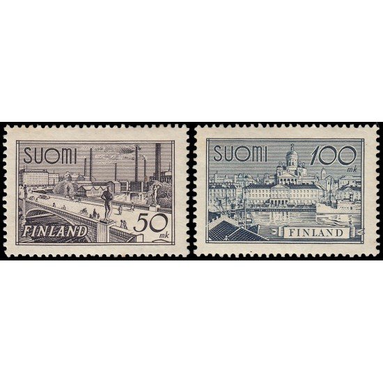 Finlandia Finland 251/52 1942 Paisajes Puente de Tampere Puerto de Helsinki MNH Finlandia Finland 251/52 1942 Paisajes Puente de Tampere Puerto de Helsinki MNH