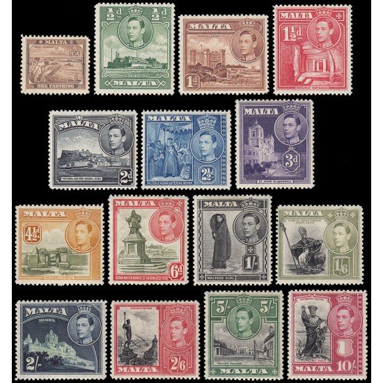 Malta 178/92 1935 Jorge V y paisajes diversos MH Malta 178/92 1935 Jorge V y paisajes diversos MH