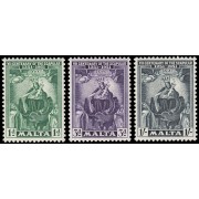 Malta 225/27 1951 Séptimo Centenario del Escapulario MNH