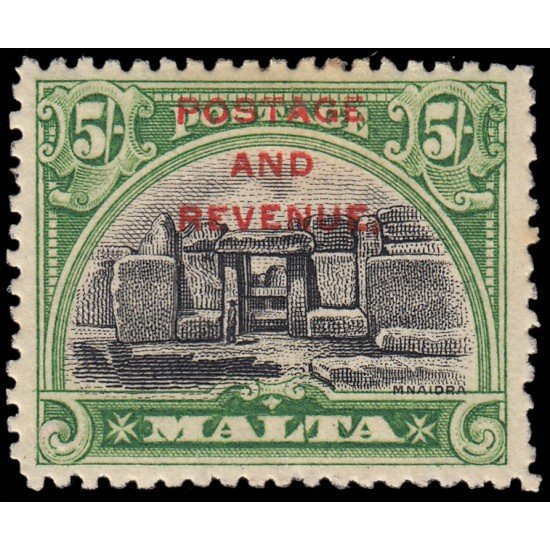 Malta 152 1928 Sello con sobrecarga en rojo Postage & Revenue Templo neolítico de Mnajdra MH Malta 152 1928 Sello con sobrecarga en rojo Postage & Revenue Templo neolítico de Mnajdra MH