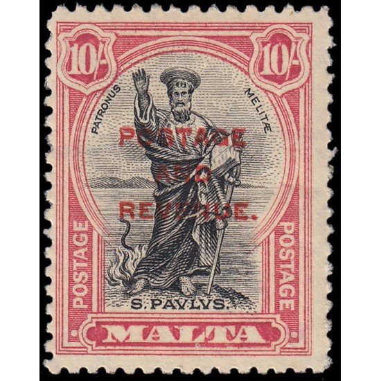 Malta 153 1928 Sello con sobrecarga en rojo Postage & Revenue San Pablo MNH Malta 153 1928 Sello con sobrecarga en rojo Postage & Revenue San Pablo MNH