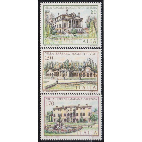 Italia Italy 1465/67 1980 Patrimonio villas de Italia MNH