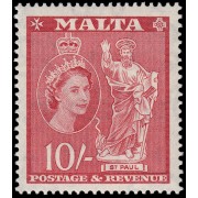 Malta 254 1956 Reina Isabel II Estatua San Pablo MNH