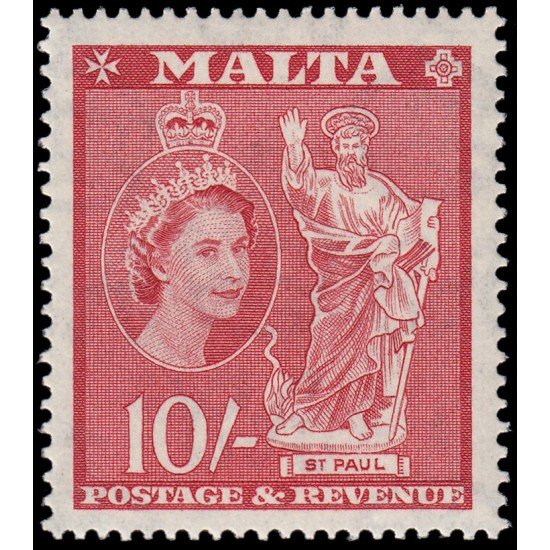 Malta 254 1956 Reina Isabel II Estatua San Pablo MNH Malta 254 1956 Reina Isabel II Estatua San Pablo MNH