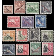 Malta 201/15 1948 Sellos de 1938 con sobrecarga Self-Government 1947 MNH