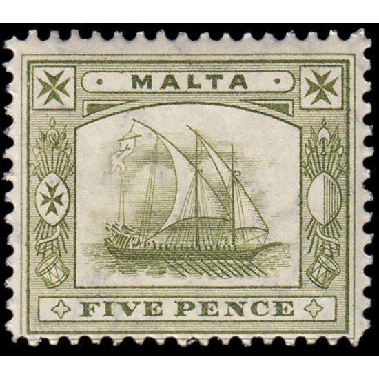 Malta 39 1907-11 Galera de los Caballeros de San Juan MNH Malta 39 1907-11 Galera de los Caballeros de San Juan MNH